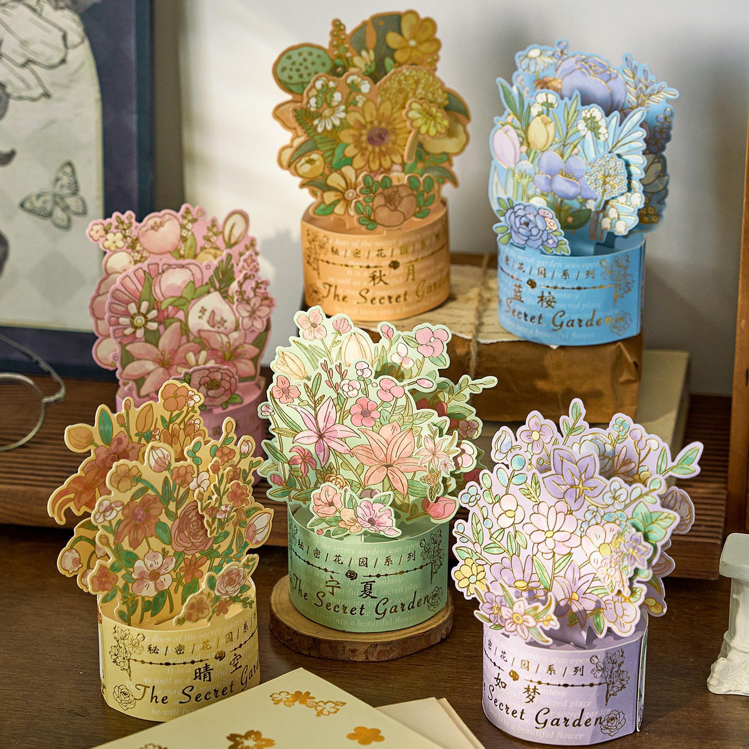 flower three-dimensional high-grade greeting card envelope flower holiday blessing confession gift birthday handwriting holiday card