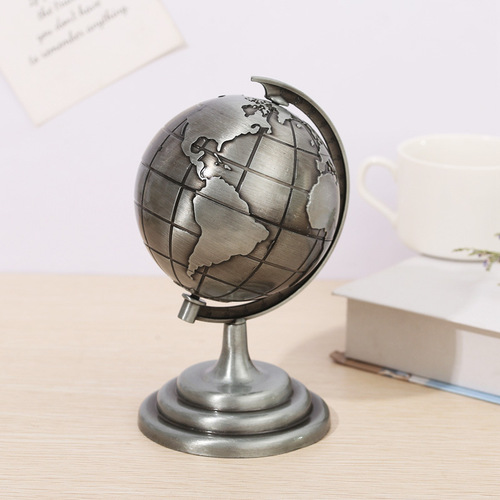 Retro alloy earth model ornaments, office study handicraft ornaments, photo props and decorative ornaments