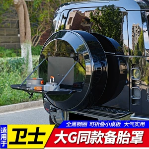 Suitable for the New Land Rover Defender Spare Tire Cover 90/110/130 Rear Tailgate All Black Spare Tire Cover Spare Tire Shell Modification