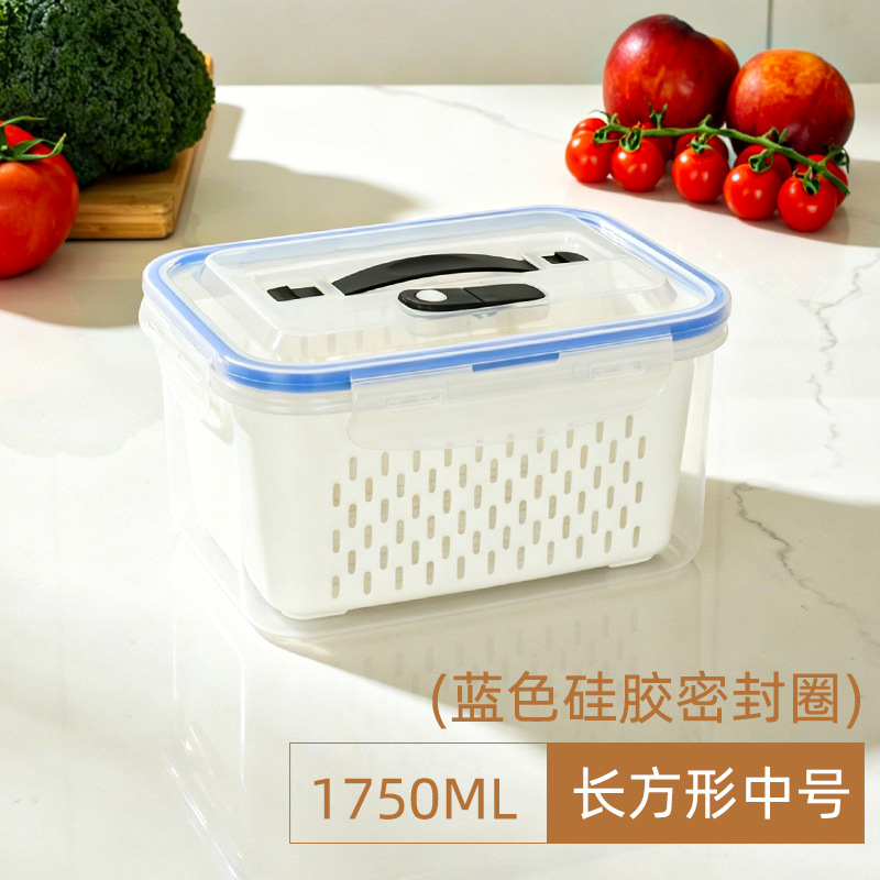 Certificado por FCM para refrigeración transfronteriza congelación sellada refrigerador de drenaje caja de frutas frescas cocina especial de grado alimenticio