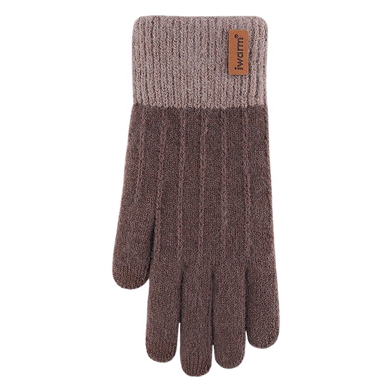 En stock invierno pantalla táctil Cachemira guantes de punto al aire libre ciclismo engrosada forrado de lana estudiantes guantes calientes para hombres y mujeres