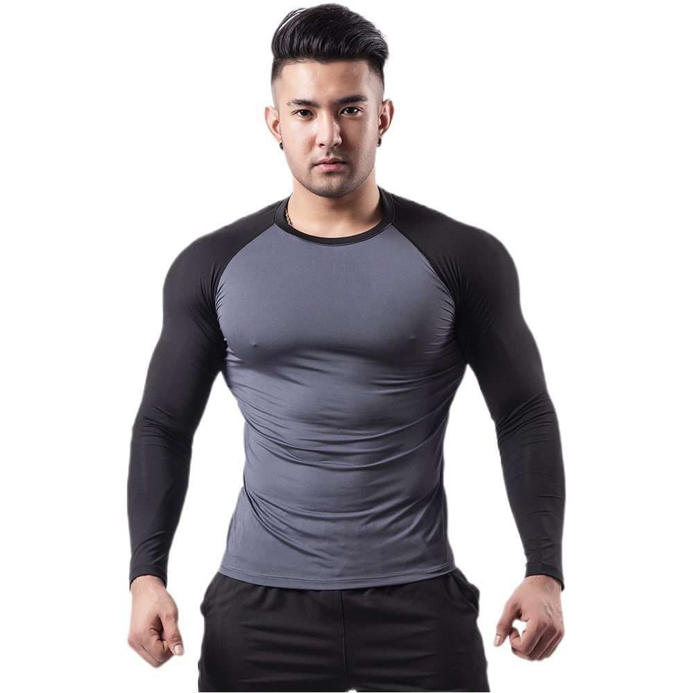 Бархатная теплая одежда для фитнеса, мужская весенне-осенняя высокоэластичная дышащая боди, баскетбольная тренировочная спортивная рубашка для бега