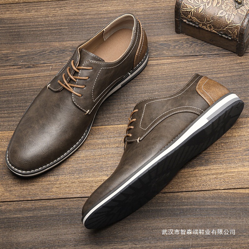 Foreign Trade Large Size Men's Shoes Color Matching Breathable Men's Casual Shoes Cross-Border Comfortable Casual Leather Shoes