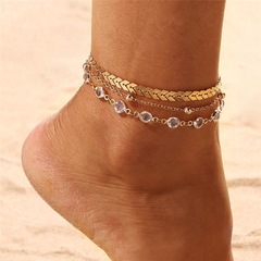 Factory-direct supply of multi-layered, trendy new-style footwear accessories for international trade: Alloy bead chains, crystal chains, and women's beach-style anklets.