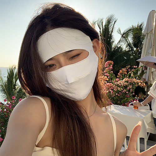 Sun protection mask summer thin full face sun protection mask anti-ultraviolet outdoor fashion breathable ice silk face kini