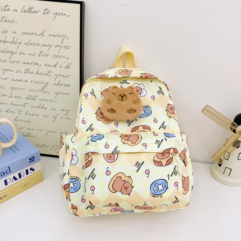 Jardín de infantes mochila de dibujos animados lindos capibara mochila para niños y niñas nueva impresión mochila para niños