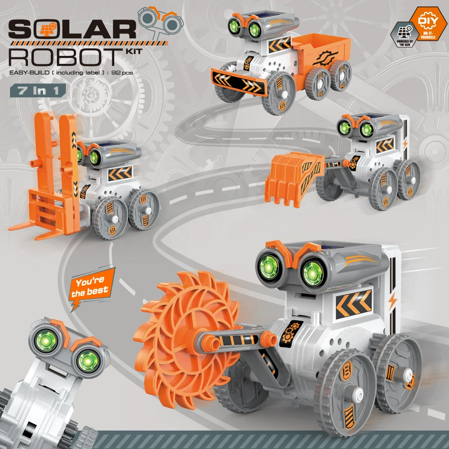 Robot solar ensamblado mostrando modo vehículo