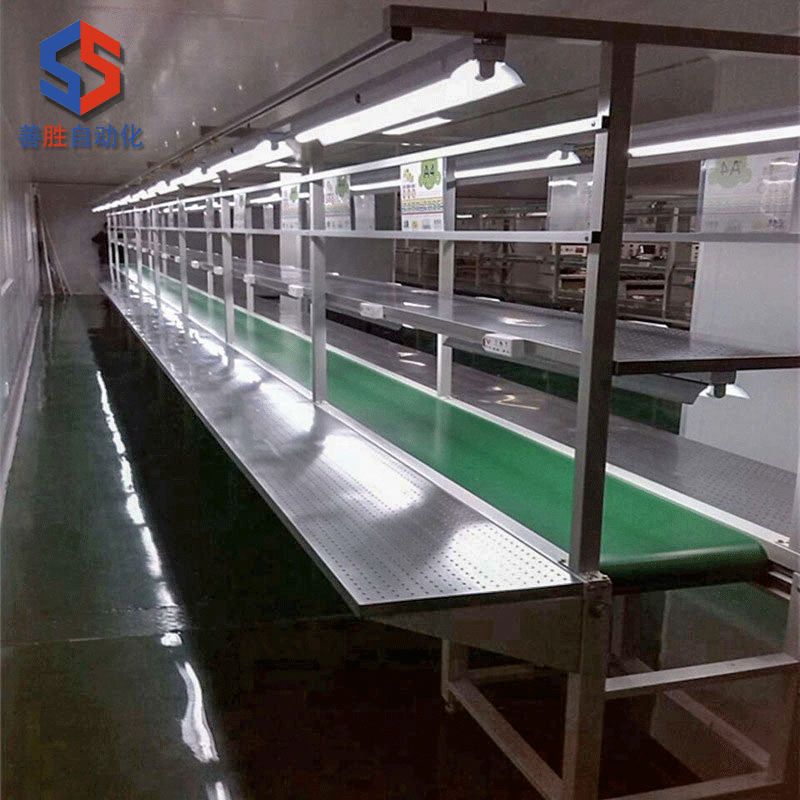 厂家定制PVC皮带流水线自动化生产线环形不锈钢工作台车间输送线