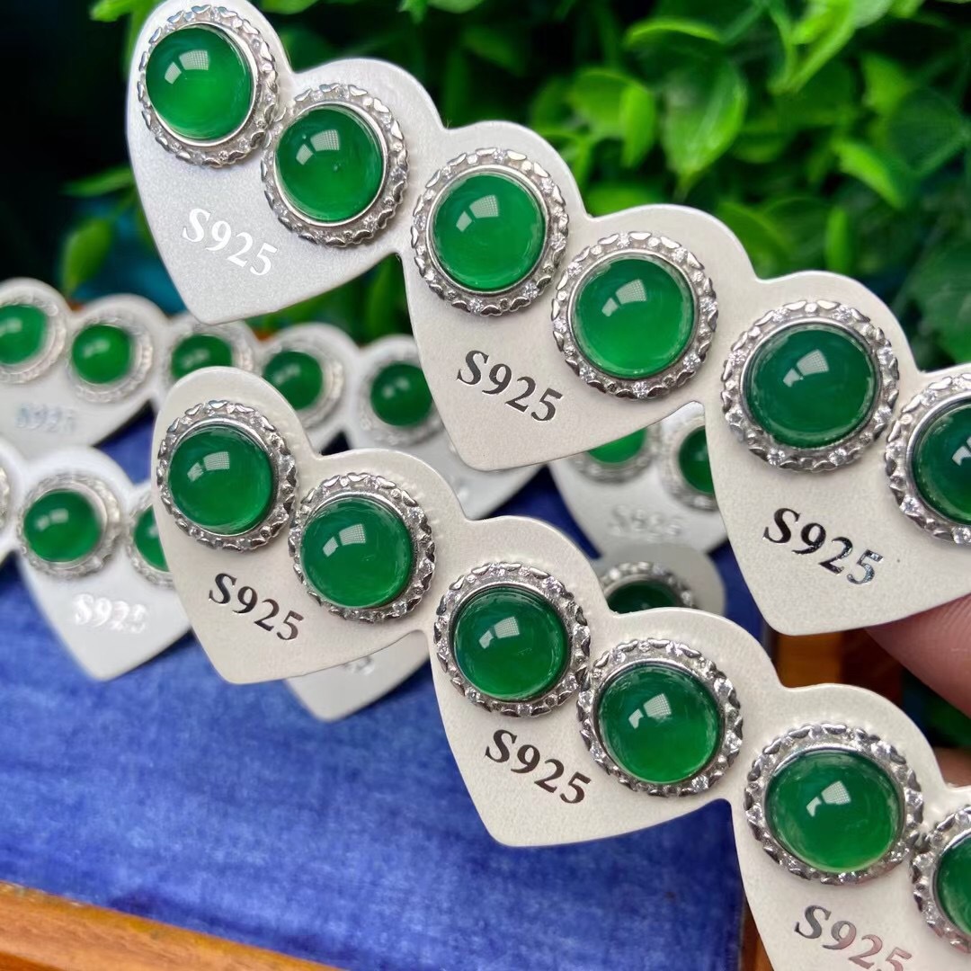 small earrings jade