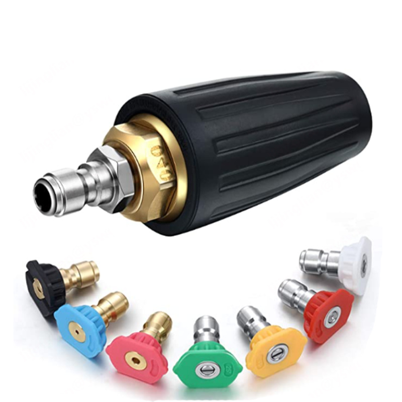 厂家直销黄铜陶瓷旋转莲花喷头4000PSI清洗地板园林欧美家用喷头