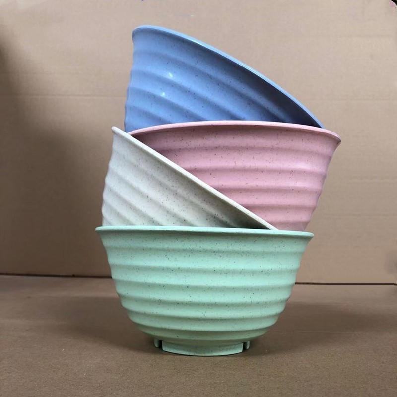 Tazón de sopa grande de paja de trigo Tazón de fideos instantáneos de estilo chino Tazón de plástico Comedor en casa Fabricante de vajilla resistente a la caída