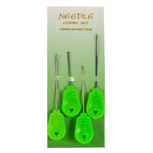 European fishing pill-shaped bait drill, line set, bead threader, four-piece set of crochet bait threading needle wholesale