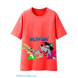 3D卡通印花童装T恤短袖设计感汤姆杰瑞动画角色趣味互动圆领宽松