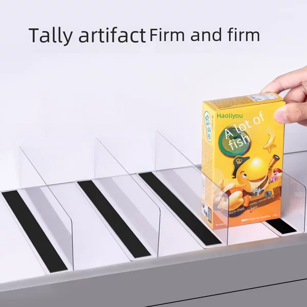 Shelf Divider L-Shaped Transparent Acrylic Partition Convenience Store Supermarket Pvc Magnetic Bead Shelf Separator Wholesale