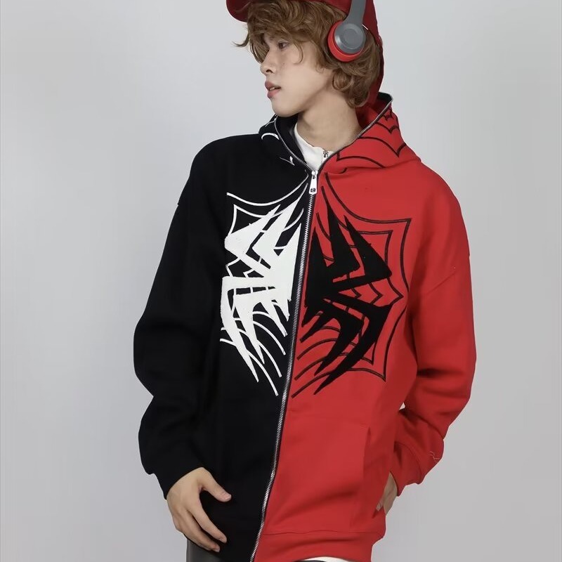Spider-man vest met rits voor heren en dames oversized_voghion.com