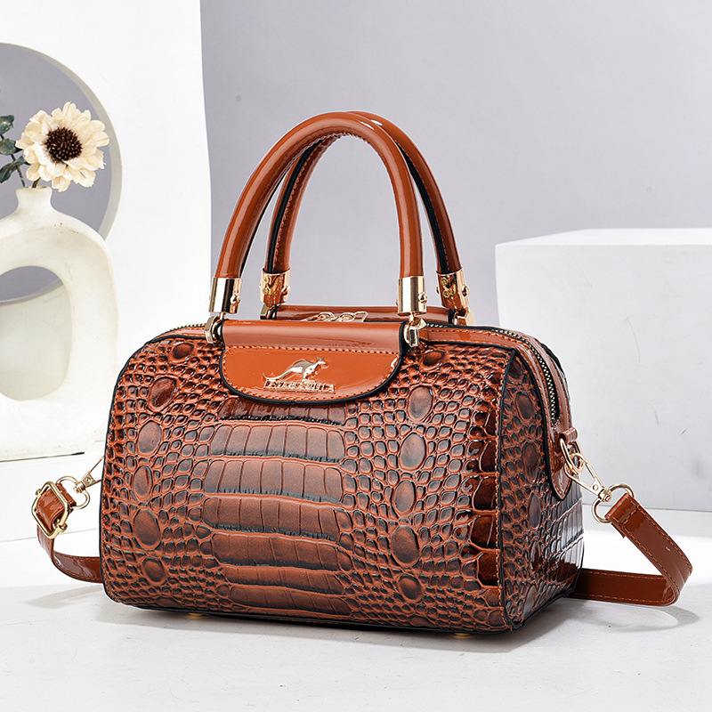 Bolso bolso bolso de cuero brillante con patrón de cocodrilo, bolso de hombro de mensajero de moda de temperamento, bags transfronterizos explosivos de comercio exterior