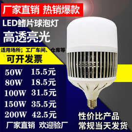 led高富帅e40鳍片球泡灯e27大功率千足银80w100w车间工厂灯泡批发