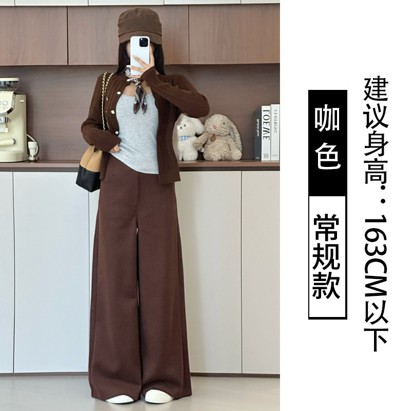 2025春秋新款宽松高腰显瘦阔腿裤垂感拖地休闲女裤厂家直销|undefined