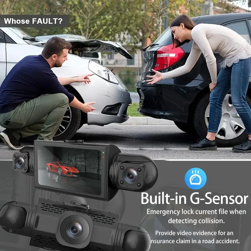 360 Panoramic Driving Camera Recorder Hd Night Vision 4-Way Camera Wifi Sentry Mode Reversing Image