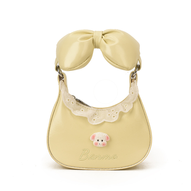 Bolsa de hombro de niñas de encaje dulce bolso de arco lindo 2026 nuevo mini bolso de accesorios para niños