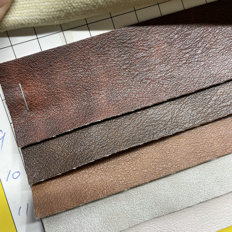 现货 0.6mm厚TC底无弹 仿古免洗PU服装革 双色夹克皮革 复古面料