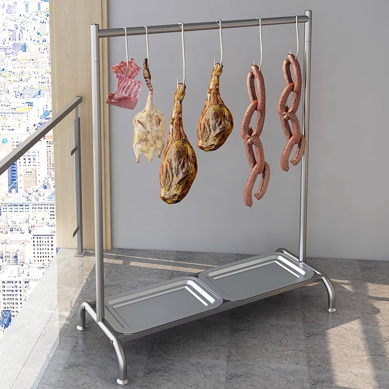 曬臘肉掛肉架架子不鏽鋼烤鴨香腸火腿羊肉豬肉戶外掛架晾曬架神器