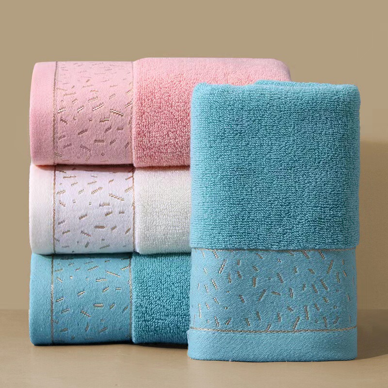 Gaoyang factory cotton gold silk starry sky towel soft absorbent large face towel supermarket gift wholesale face washing household towel