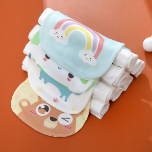Baby Sweat-absorbent Towel Kindergarten Pad Back Towel Four-layer Sweat-proof Sweat-absorbent Towel for Boys and Girls Cartoon Breathable Sweat-absorbent Towel to Prevent Cold