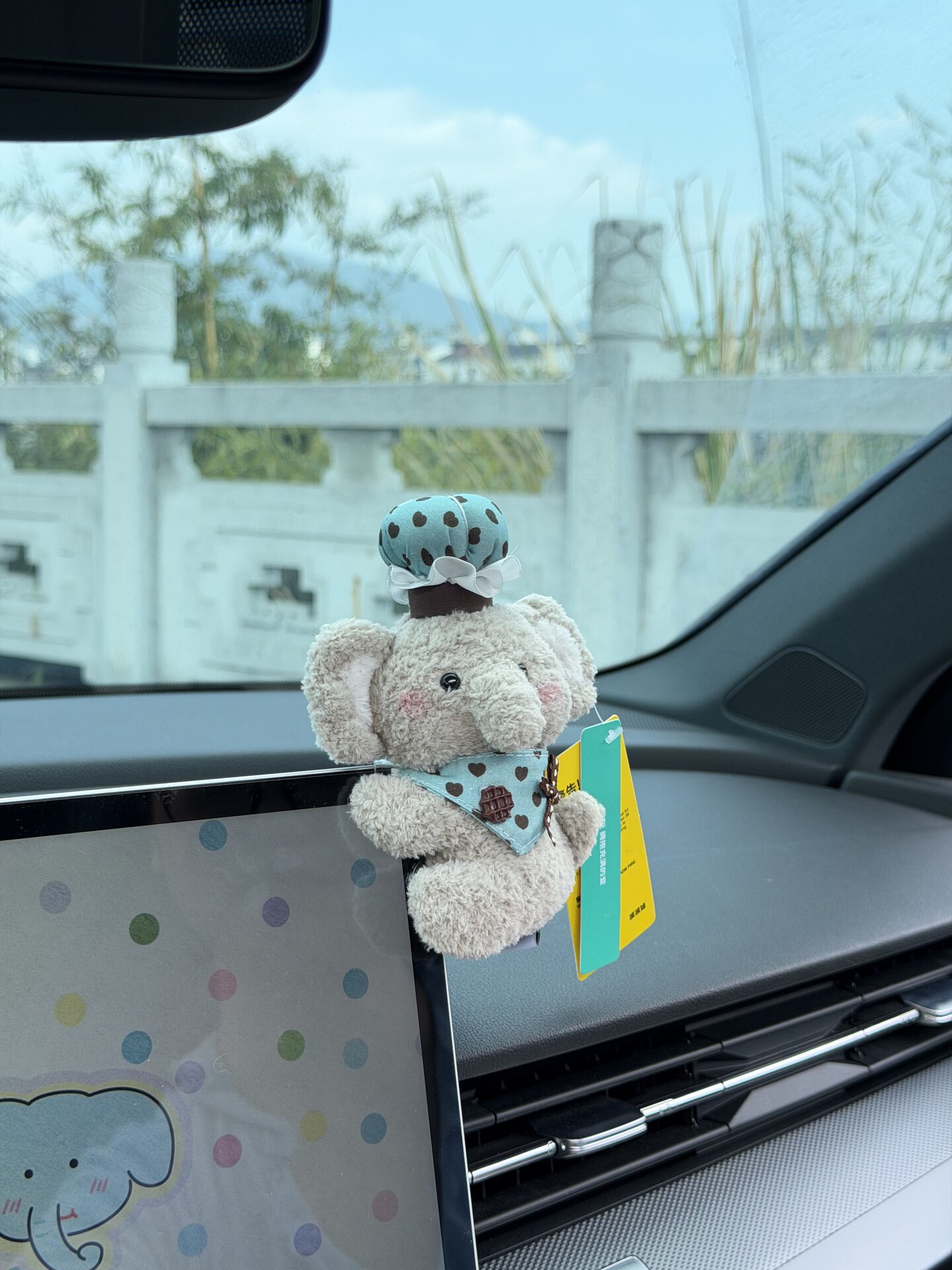 Car decoration cartoon cute plush toy for car dashboard and interior screen decoration for women