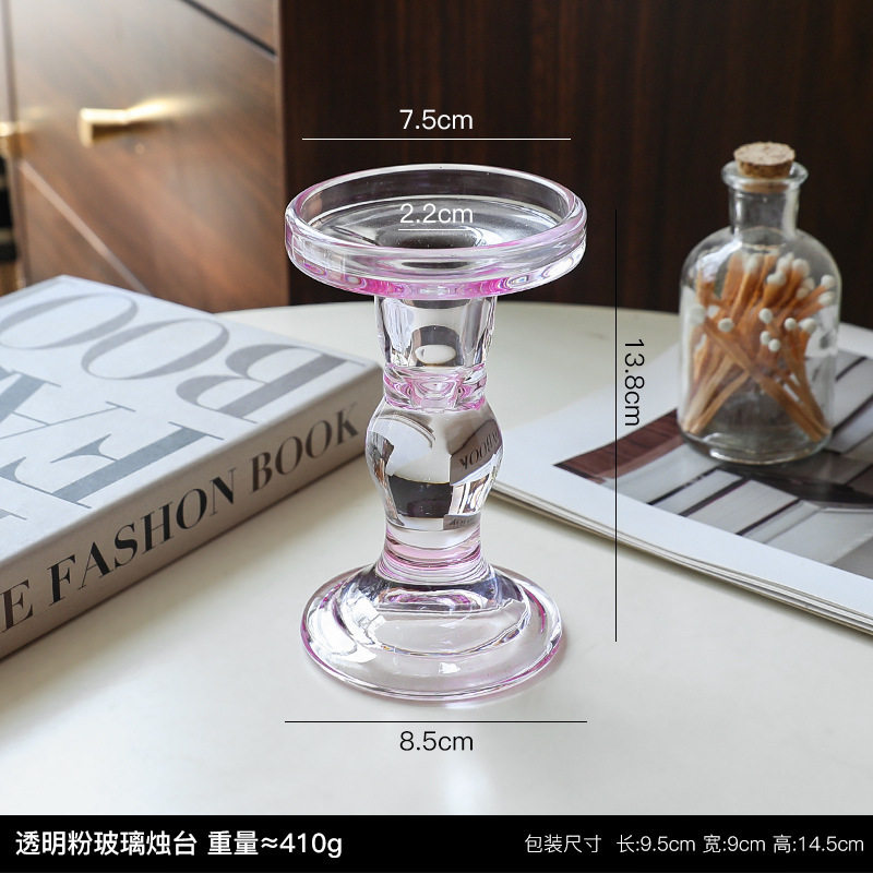 北欧风琥珀色玻璃烛台摆件家居装饰品浪漫烛光晚餐拍摄道具拍照|undefined