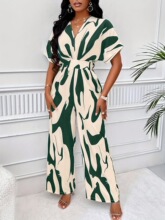 W 50360 Printed Waist Jumpsuit ӡ������� �羳ŷ������ѷ