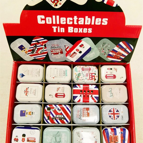 Caja de hierro de almacenamiento retro caja de joyería caja de medicina Mini caja de hierro grande floral púrpura hierba crema caja Matchbox en stock