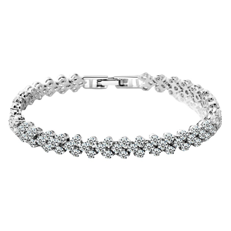 Deseo popular Comercio exterior europeo y americano pulsera romana mujer circón cristal nuevo anillo de pulsera diamante-incrustado joyería de moda completo diamante