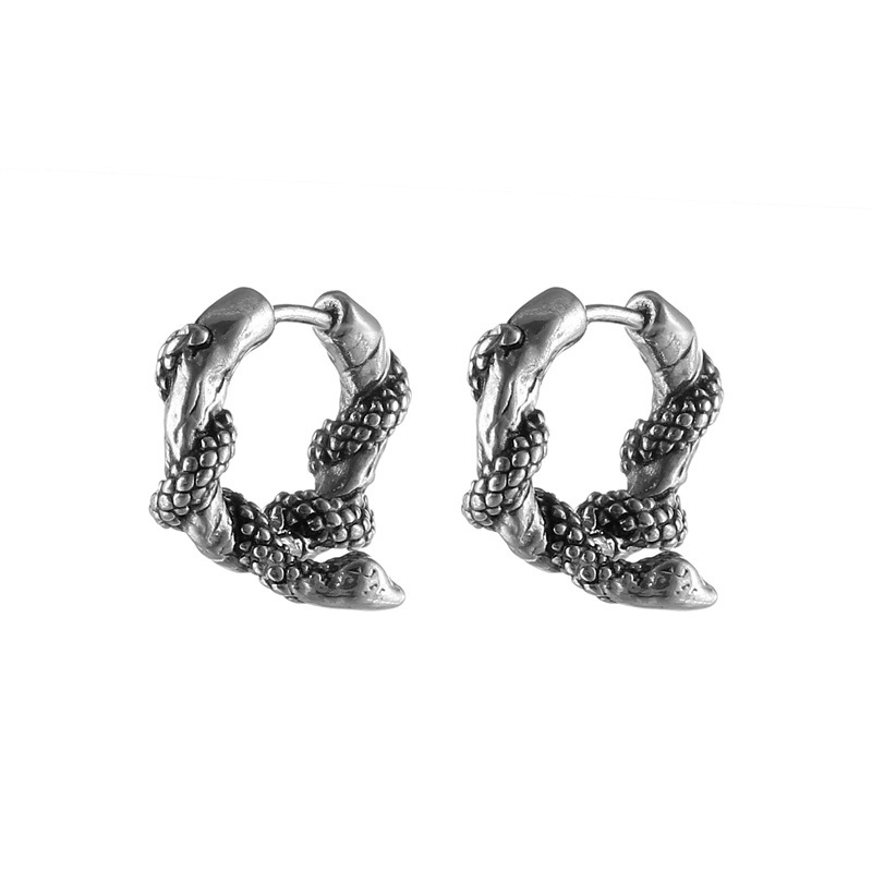 1 Piece Simple Style Geometric Plating Stainless Steel Hoop Earrings display picture 1