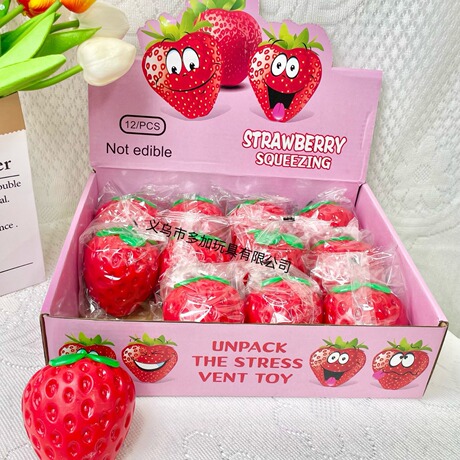 Squeeze Toys Strawberry Squeeze Toy, Fun Color Stress Relief Ball, Flour Ball St