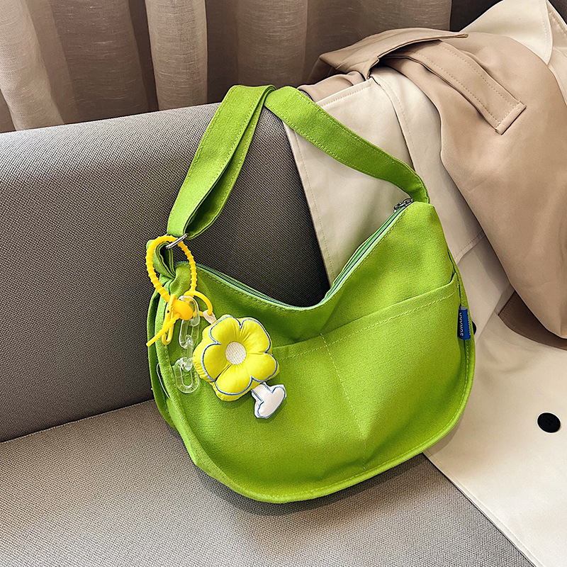 2024 New Niche Bag Canvas Tote Yoga Small Bag Casual Student Easiest for Match Shoulder Literary Armpit Women's Bag