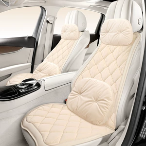 Car Seat Cushion Winter Plush Fabric Warm Seat Cushion Car Seat Pad Interior Accessories High-End Decorative Seat Cover Simple