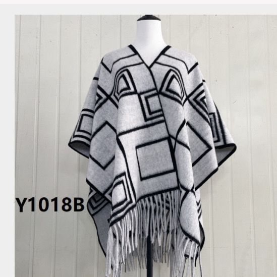 45-89 Tinta pintada capa gruesa caliente de color contrastante otoño invierno nuevo bufandas de capa de bordilla nacional chal a cuadros