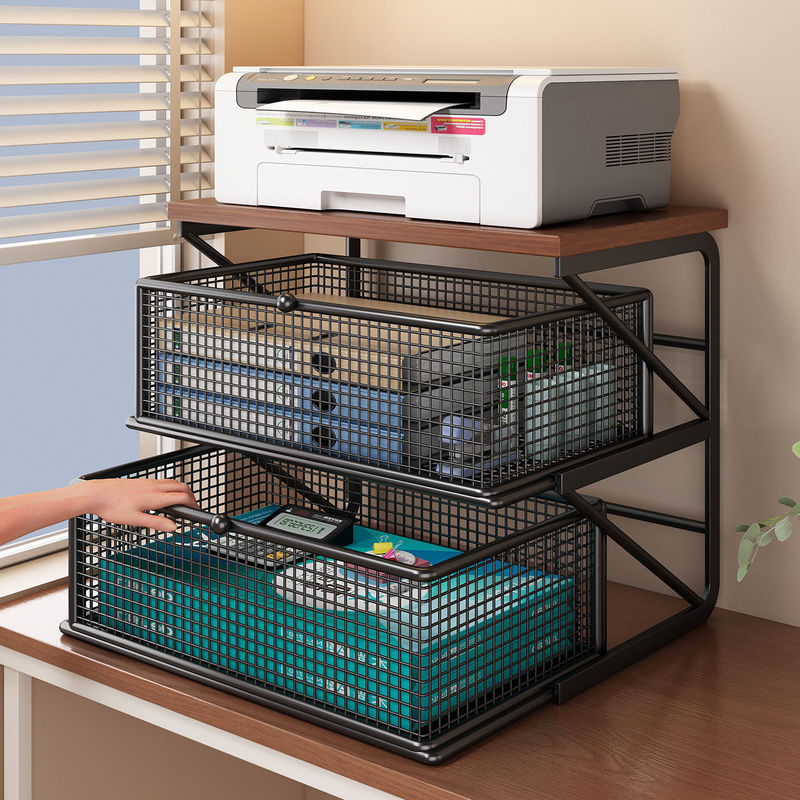 Desktop printer rack, office desk multi-layer file storage rack with drawers, multifunctional storage rack Desktop printer rack, office desk multi-layer file storage rack with drawers, multifunctional storage rack