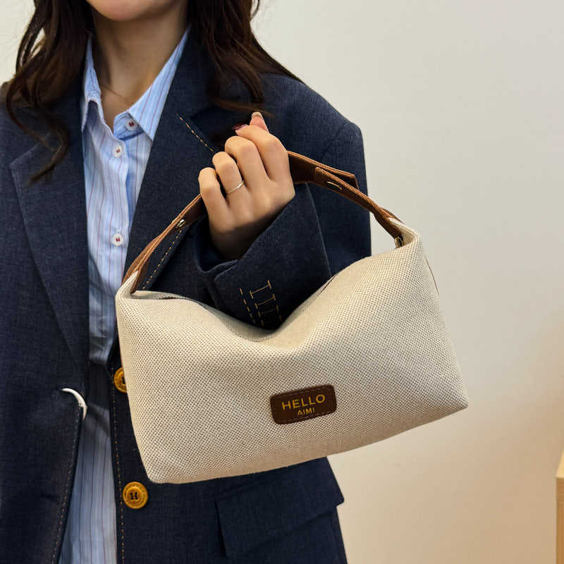 New Portable Cosmetic Bag Women's Canvas Large Capacity Wash Bag Portable Advanced Travel Cosmetic Personalized Storage Bag