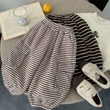 儿童加绒长裤2025冬款韩版男女童大口袋加绒卫裤百搭休闲条纹裤