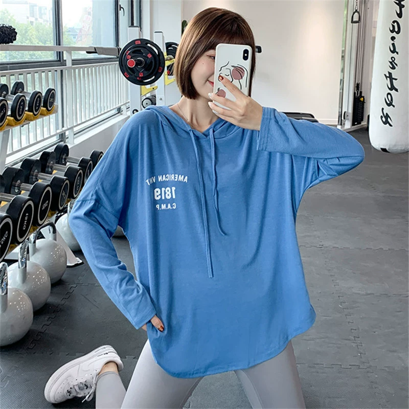 Спортивный свитер куртка Женская свободная быстросохнущая футболка для бега худи тонкая одежда для фитнеса костюм для йоги Топ с длинным рукавом