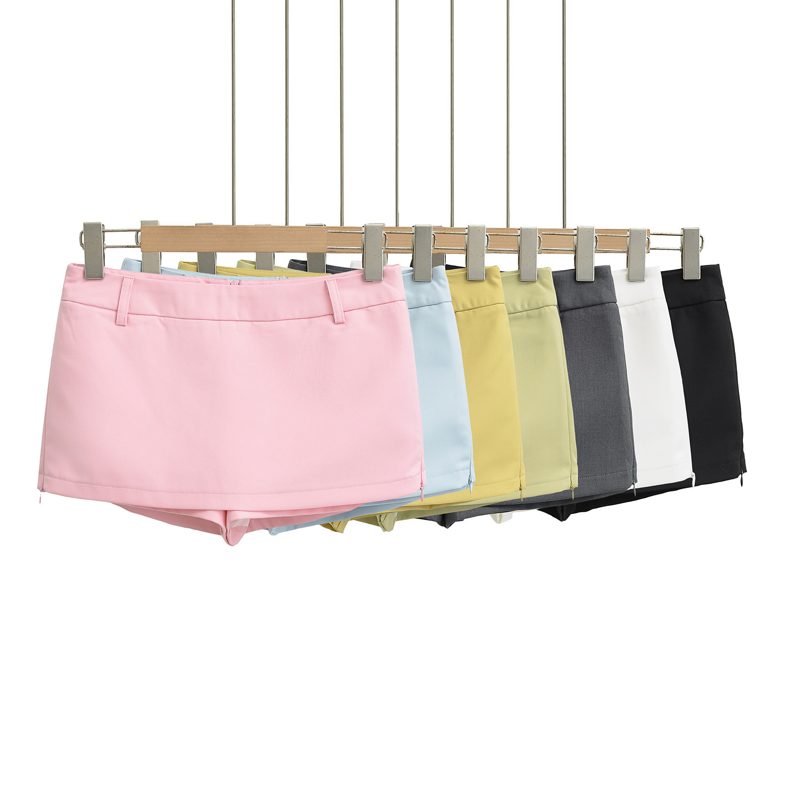 辣妹低腰防走光包臀迷你短裙2025夏季设计感侧拉链开叉西装裙裤女