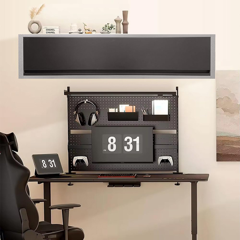 Metal Wall Cabiet, Long Steel Hanging Cabinet with Up-Flip