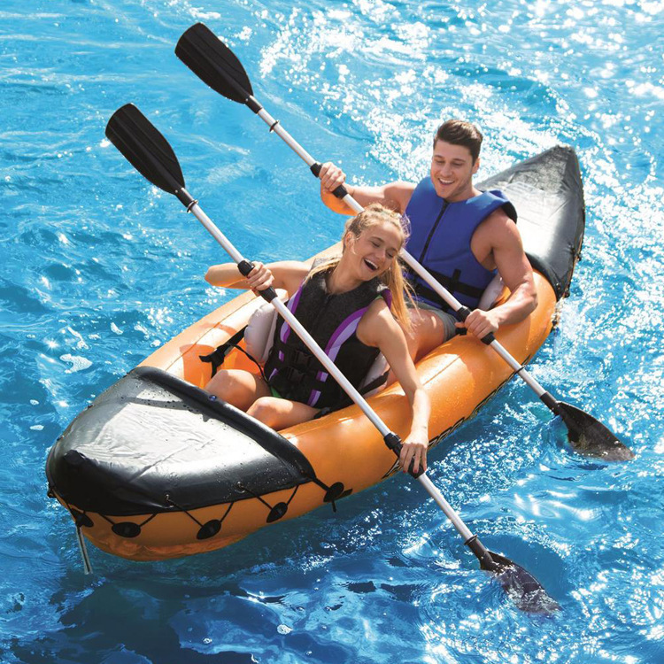 Inflatable genuine goods drifting inflatable boat rubber rowing boat double canoe two-person boat feeding paddle air pump boat rope
