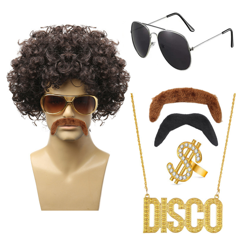 다크 카레 + 선글라스 링 다크 브라운 수염 DISCO