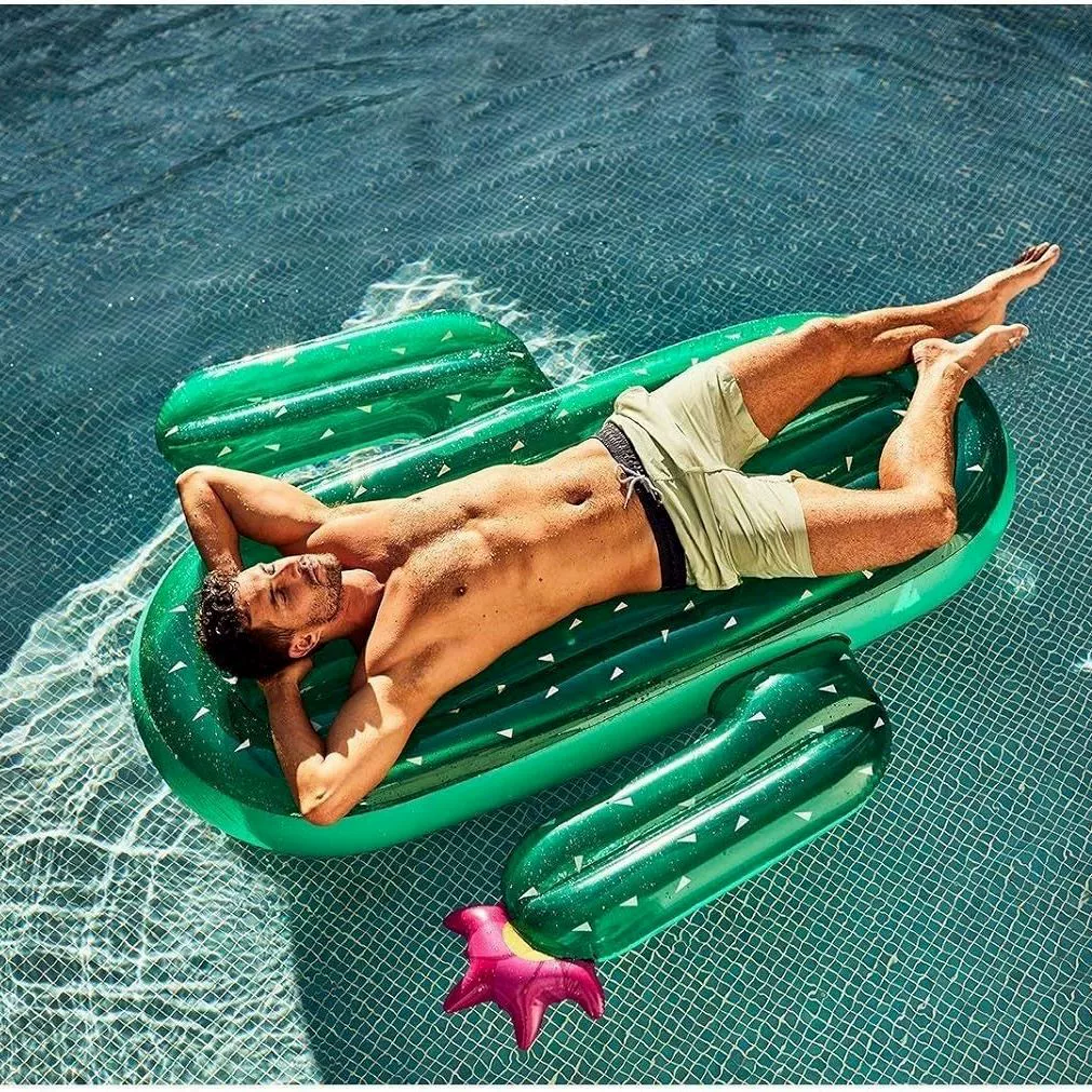 Горячая распродажа: плавающий шезлонг с кактусовой водой для взрослых, для бассейна, пляжа, вечеринок, отдыха и фотосессий