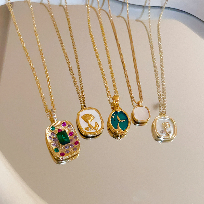 1 Piece Quantity Daily, Tea Party, Cocktail Party Occasion Fairy Style Basic Lady Heart Shape Flower Copper Plating Inlay Zircon Pendant Necklace
