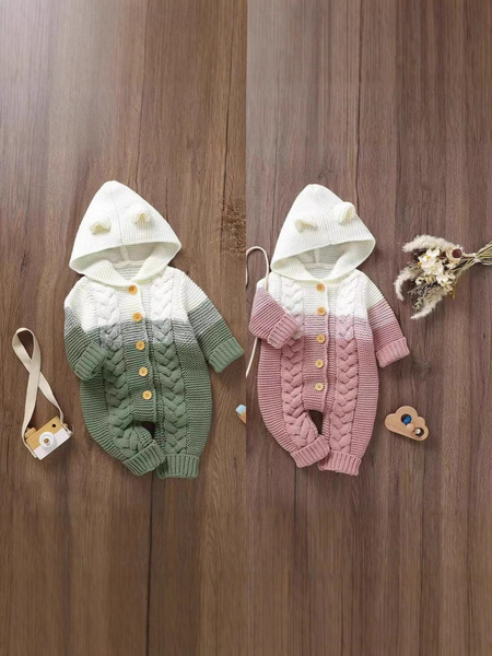 Children's demi-season woolen cute warm bodysuit for new born for…