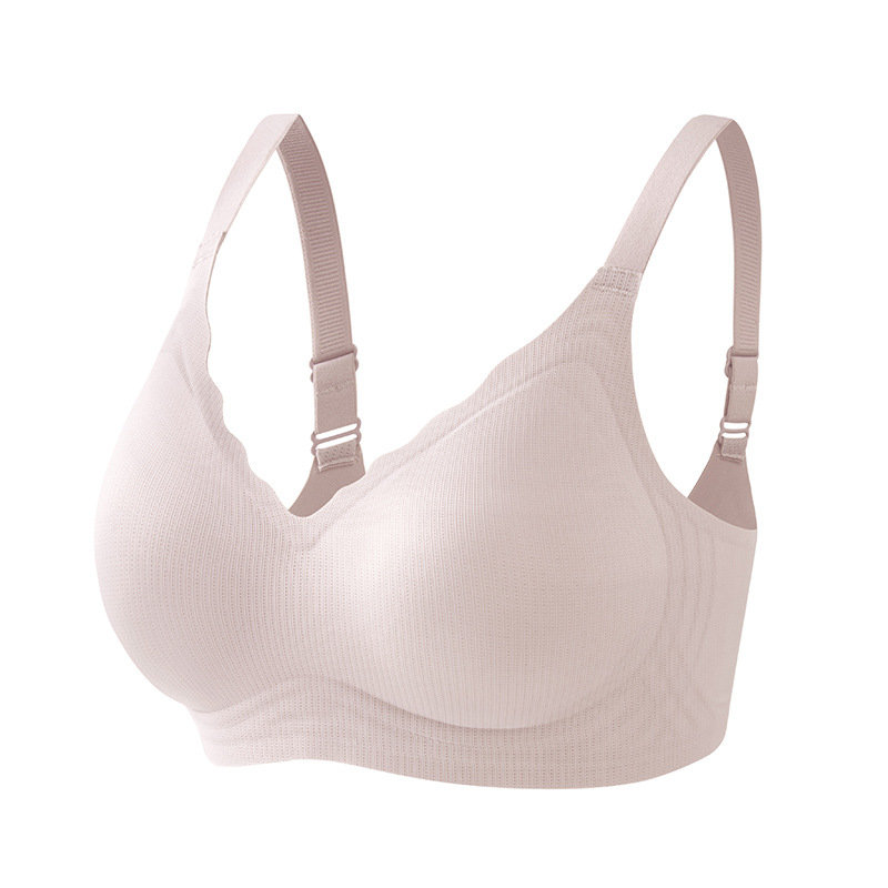 Verano transpirable correa de hombro de jalea ropa interior damas sin anillo de acero sujetador se reúnen en la parte superior de la caída de la copa fija sujetador